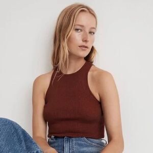 NWT Madewell Rust Orange Red Knit Sweater Tank